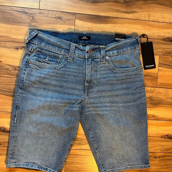 True Religion Men's Blue Denim Shorts